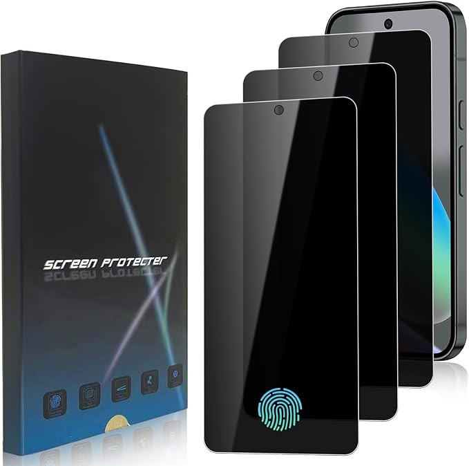 3 Pack Privacy Screen Protector for Google Pixel 10 9H Hardness Anti-Spy Tempered Glass Protection Film Google Pixel 10 6.3 Support Fingerprint Reader Anti-Scratch Case Friendly