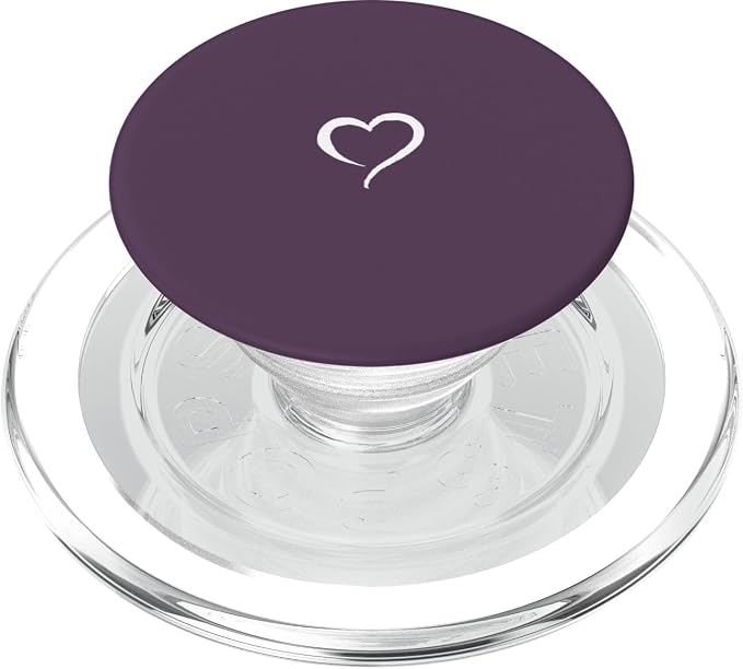 Plum Purple Hand Drawn Heart Minimalist Love PopSockets Swappable PopGrip