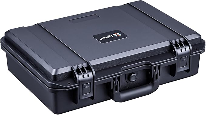 Lykus HC-4410 Waterproof Hard Case with Customizable Foam Insert, Interior Size 17.32x11.42x4.72 in, Suitable for up to 16" Laptop,Starlink Mini,Keyboard,Drill,Audio Mixer,Mic,Flashlight,and More