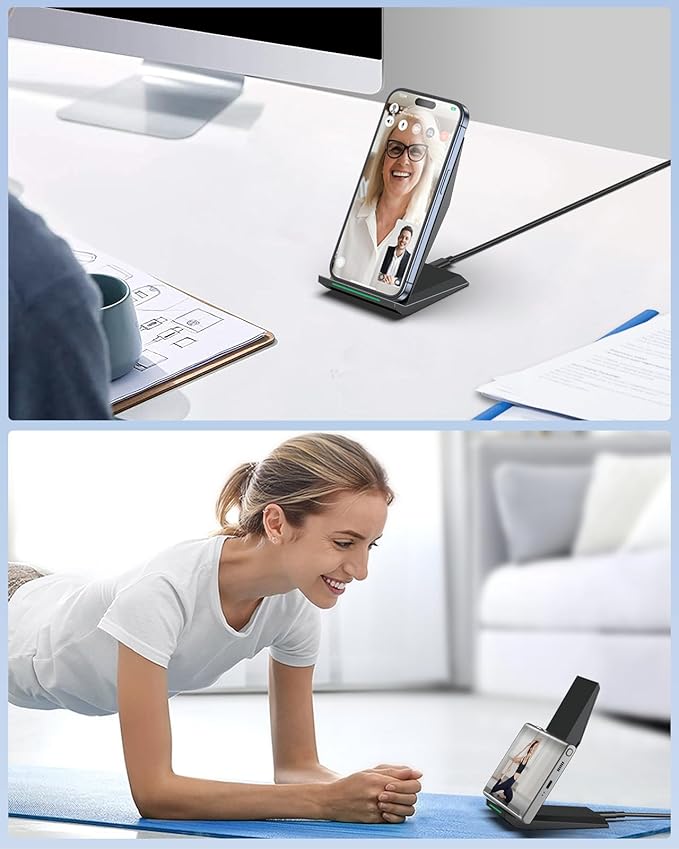 Fast Wireless Charger, [2 Pack] NANAMI Qi Certified Wireless Charging Stand Compatible iPhone 16/16 Pro/16 Pro Max/15/14/13/12/11 Pro, Phone Charger for Galaxy S25/S24/S23/S22/S21 and Qi-Enabled Phone