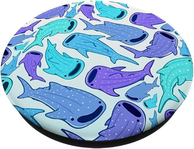 Cute Shark Whale Fish Animal Cool Aquatic Pattern PopSockets Adhesive PopGrip