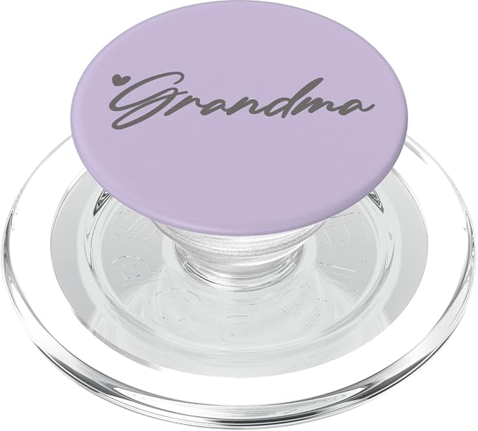 Light Gray Purple Heart Grandma PopSockets Adhesive PopGrip