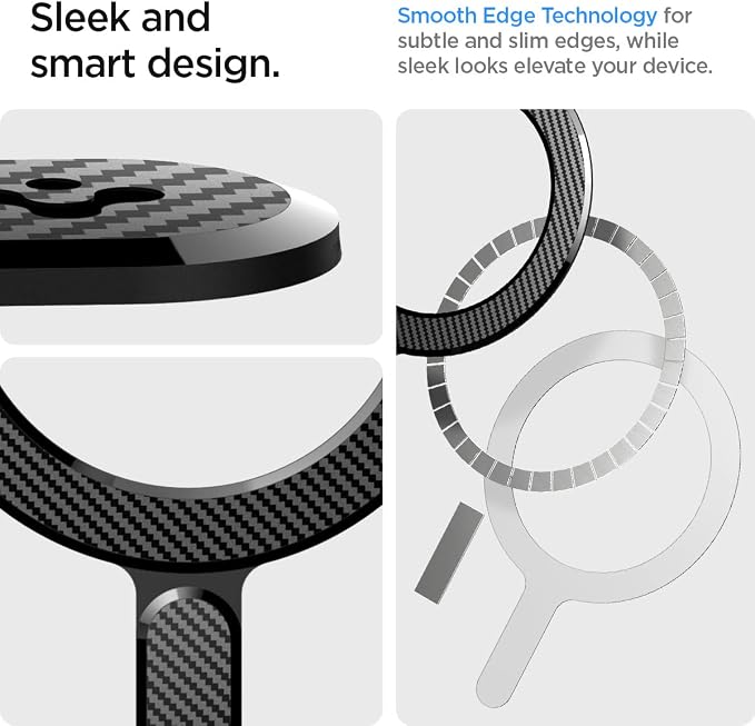 Spigen for MagSafe Ring Plate for Phone Case Wireless Charging Adapter | For iPhone 17/16/15/14/13/12/11 Samsung Galaxy S26/S25/S24/Z Fold/Z Flip 8/7 Google Pixel 10/9 Series &amp More - Black