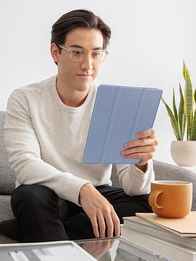 for Samsung Galaxy Tab S10 FE+ 13 inch Tablet CaseBOVGAC Ultra Slim PU Leather Folding Protective Cover Case with Adjustable Soft TPU Back Shell Full Protection Scratch Resistant (Black)
