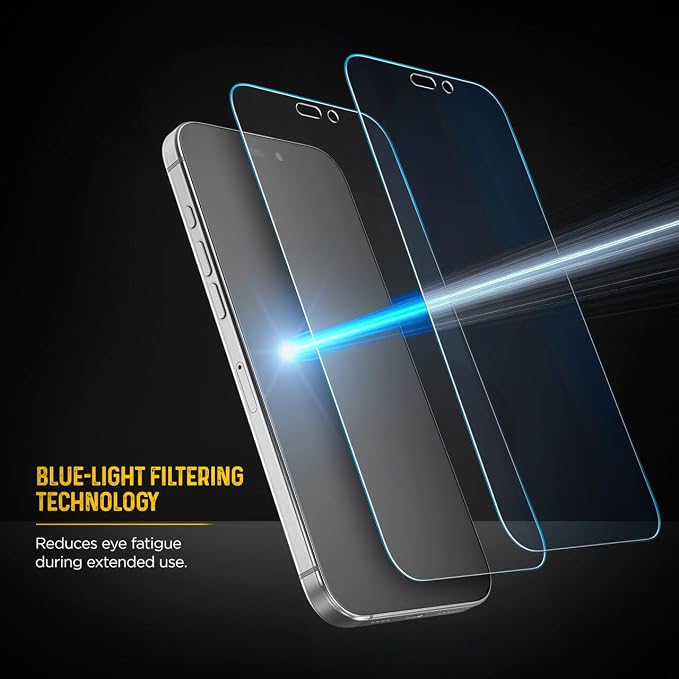 magglass Blue-Light Screen Protector Compatible with iPhone 14 Pro - Tempered Glass Bluelight Filter (Easy Applicator Included)