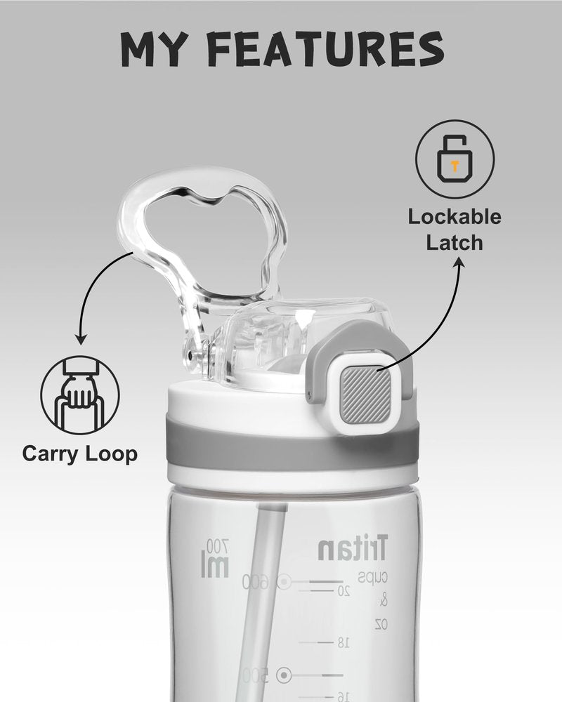 Opard Peak Water Bottle with Straw Cap, BPA-Free, Leak Proof Flip Top Bottle