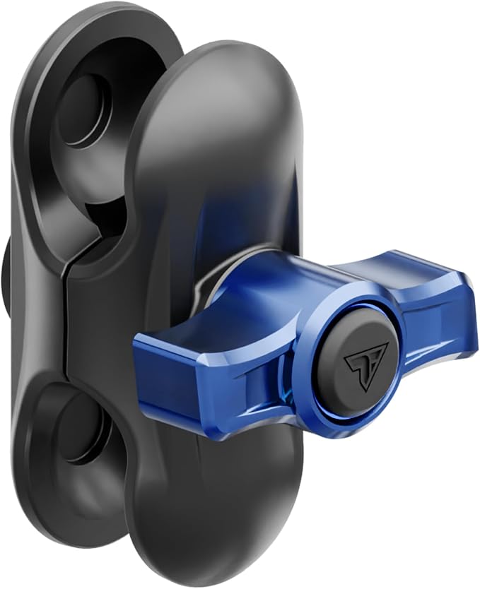 2 Long Metal 20mm Ball and Socket Arm | Tackform DuraLock 20 Series | Dual 20mm Sockets with Optional Anti-Theft Knob | Black