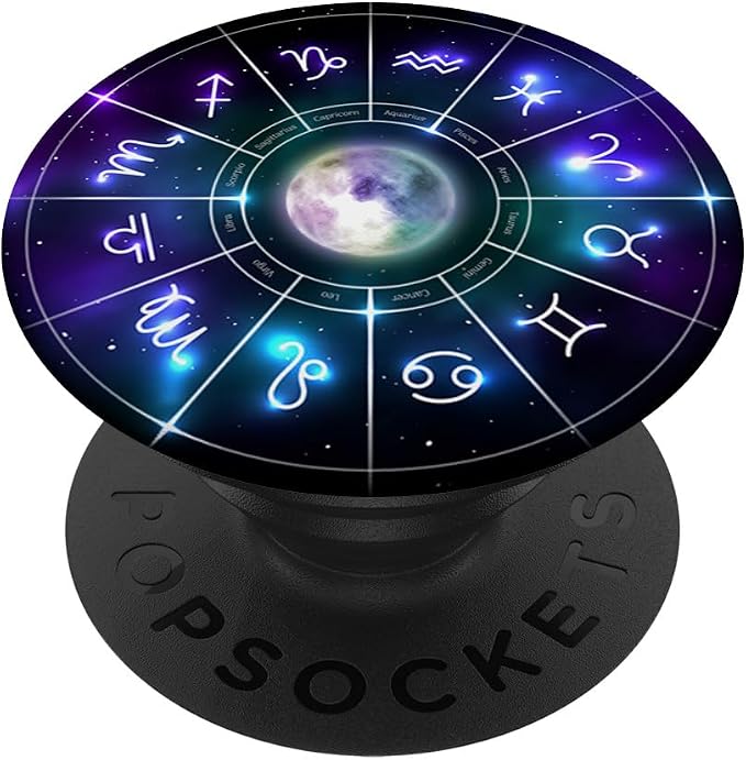 Zodiac Astrology Wheel Star Sign Symbol Astrology Birth Grip PopSockets Adhesive PopGrip