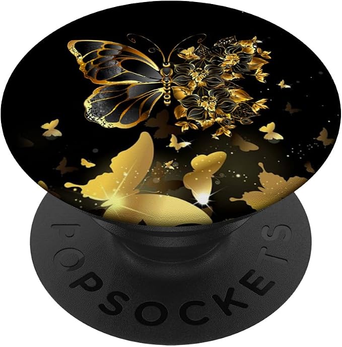 Butterfly Ladies Butterfly Decoration Golden Butterfly PopSockets Adhesive PopGrip