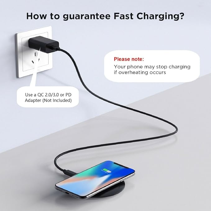 15W Wireless Charger Fast Charging Pad Compatible with OnePlus 8 Pro/99 Pro/10 Pro/12/13 Slim Quick Charge