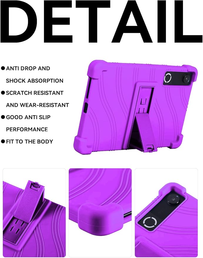 Silicone Case with Kickstand for Lenovo Legion Y700 Gen 4 / Gen 5 8.8 [TB323FU] Shockproof Protective Cover with Stand for Gaming Tablet (Black)