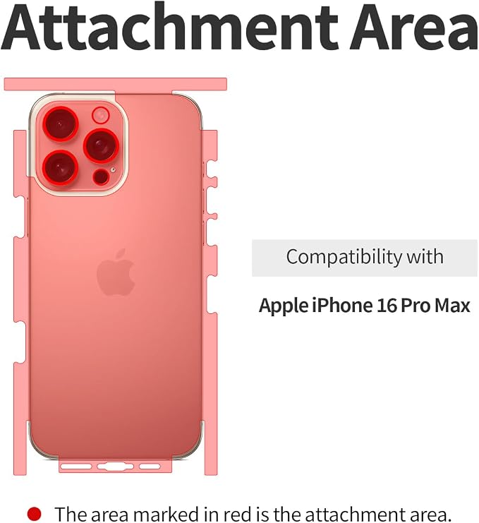 [2 Pack Matte Back &amp Side Edge Full Body Cover Protective Film with Lenz Glass Cover for iPhone 16 Pro max Bubble-Free Easy Attachment TPU-Like Screen Protector