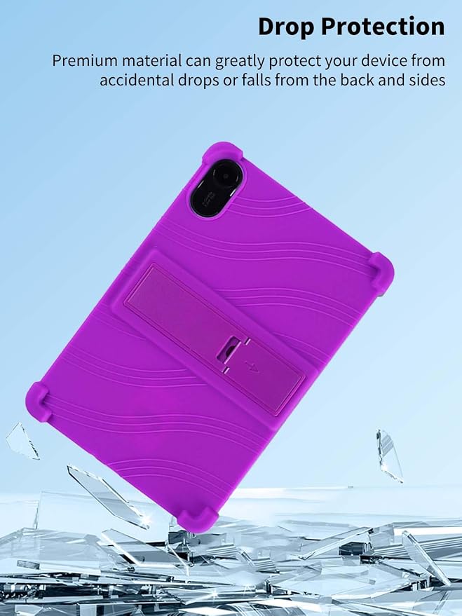 Case for Xiaomi Redmi Pad 2 Tablet 11inchNOUKAJU Tablet Protection CaseAdjustable BracketSoft SiliconeSilicone Protection Cover for Redmi Pad 2(Black)