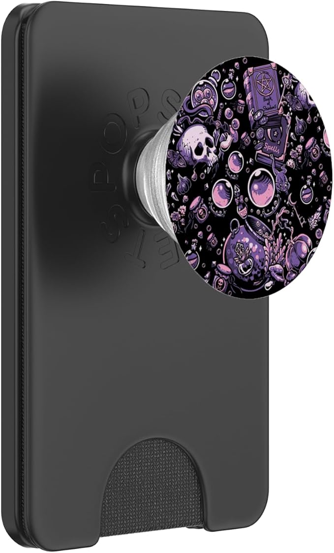 Witch's Essentials Pattern Witchy Design Halloween Cute PopSockets Adhesive PopGrip
