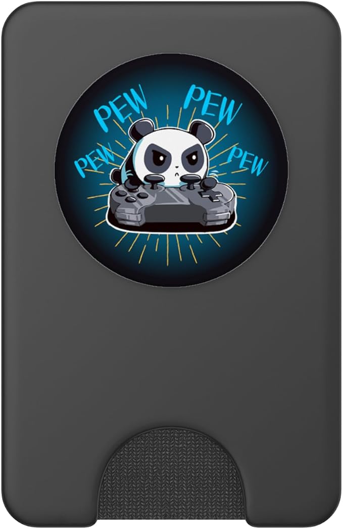 Funny Gamer Pew Pew Panda PopSockets PopGrip: Swappable Grip for Phones &amp Tablets PopSockets Adhesive PopGrip