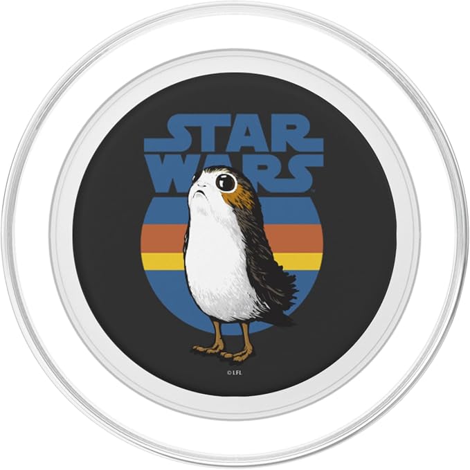 Star Wars Cute Porg Silhouette Retro Background PopSockets Standard PopGrip