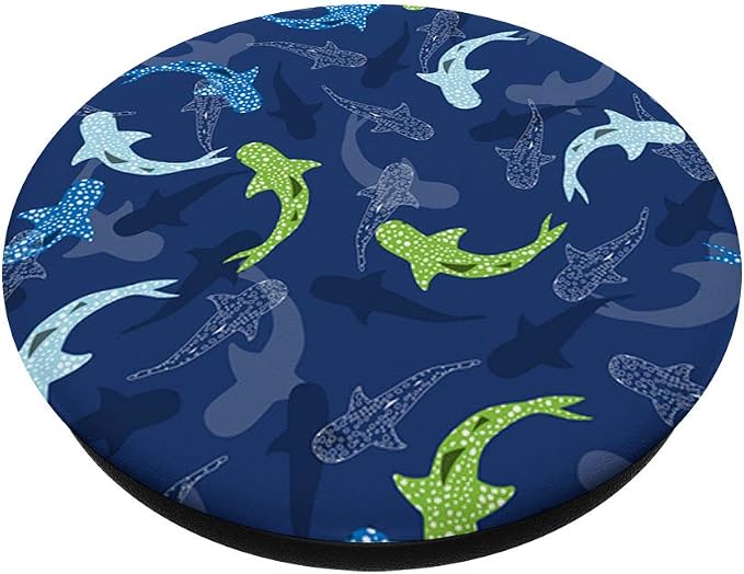 Sharks In The Water Pattern Background for Shark Lovers Grip PopSockets PopGrip: Swappable Grip for Phones &amp Tablets