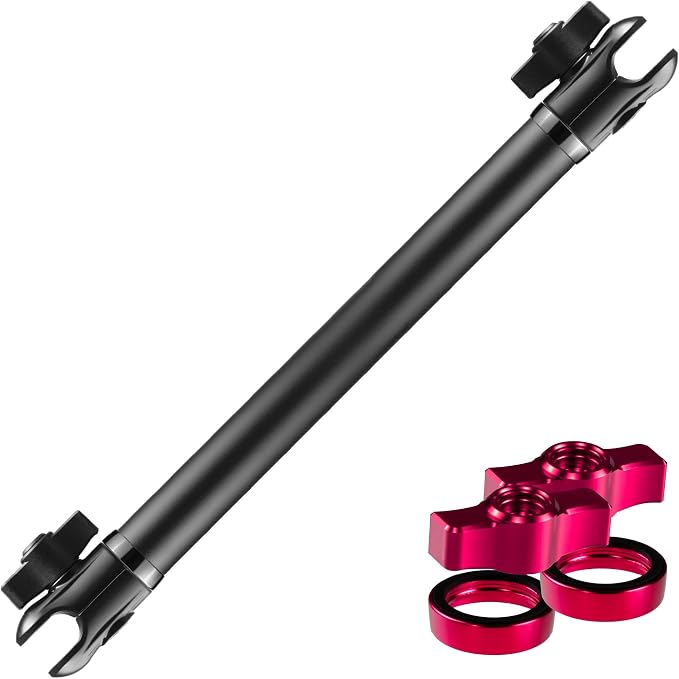Tackform 10 Long 20mm Ball and Socket Arm DuraLock 20 Series Aluminum Tube Arm | Dual 20mm Sockets and Optional Anti-Theft Knobs | Black