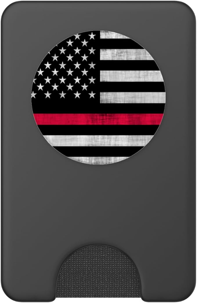 4th Of July Patriotic USA Flag Thin Red Line Firefighter PopSockets Adhesive PopGrip