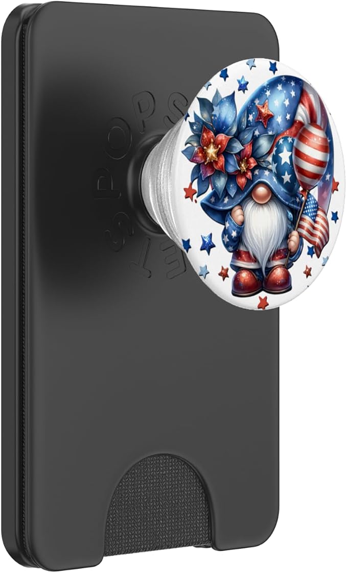 Red White And Blue Gnome Accessories For Independence Day PopSockets Adhesive PopGrip