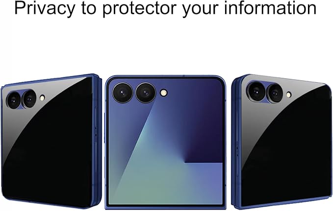 2 Pack Privacy Inner Screen Protector For Samsung Galaxy Z Flip 7 Z Flip 8 2 Pack Outer Anti-spy Tempered Glass +2X Camera Lens Protector Film