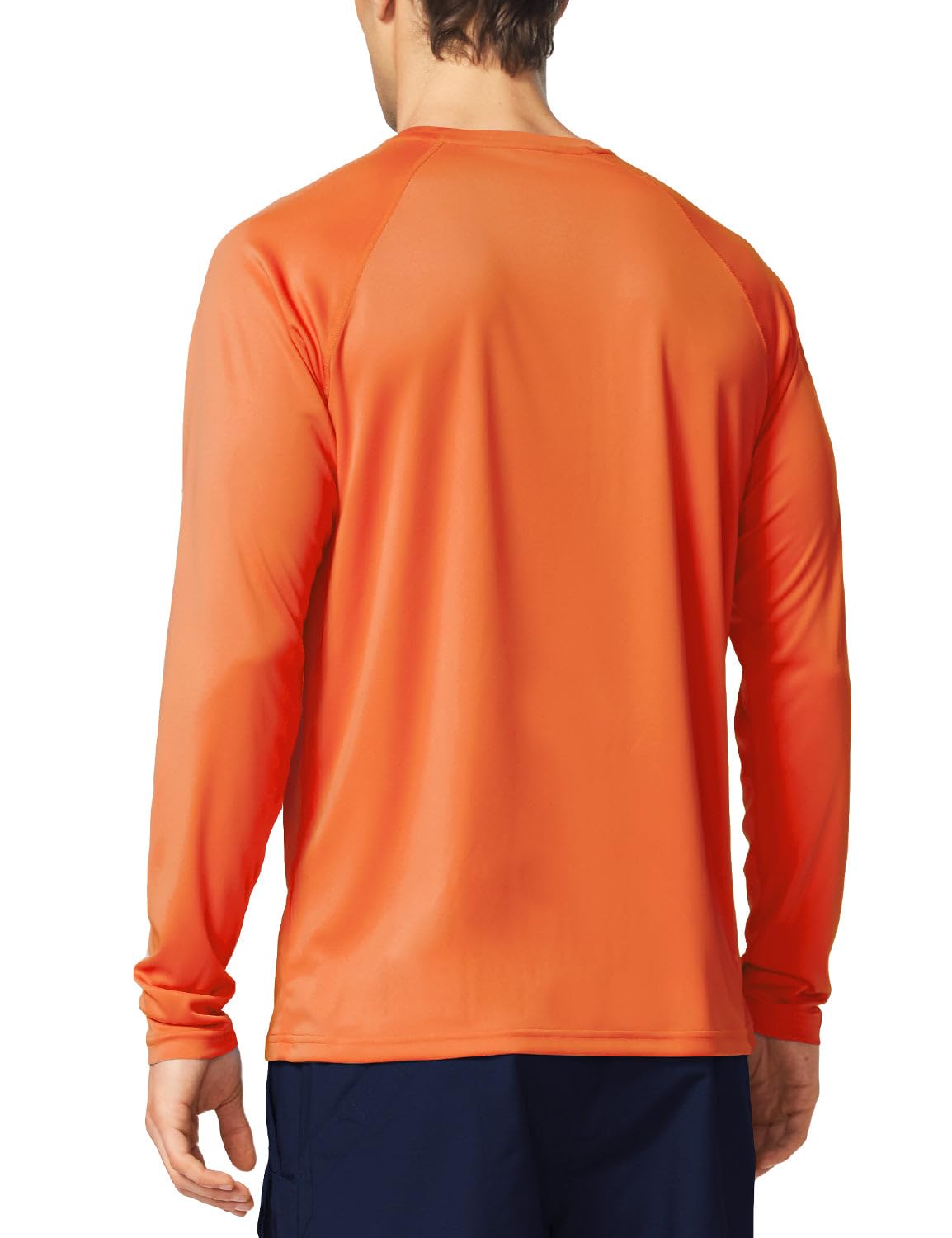 baleaf Mens UPF 50+ Sun Protection Shirts Long Sleeve Rash Guard, Quick Dry 4-Way Stretch for Fishing Swimming Surfing 01-Orange XL