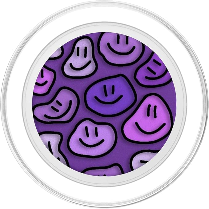 Aesthetic Lavender Purple Liquid Swirl Dripping Smile face PopSockets Adhesive PopGrip