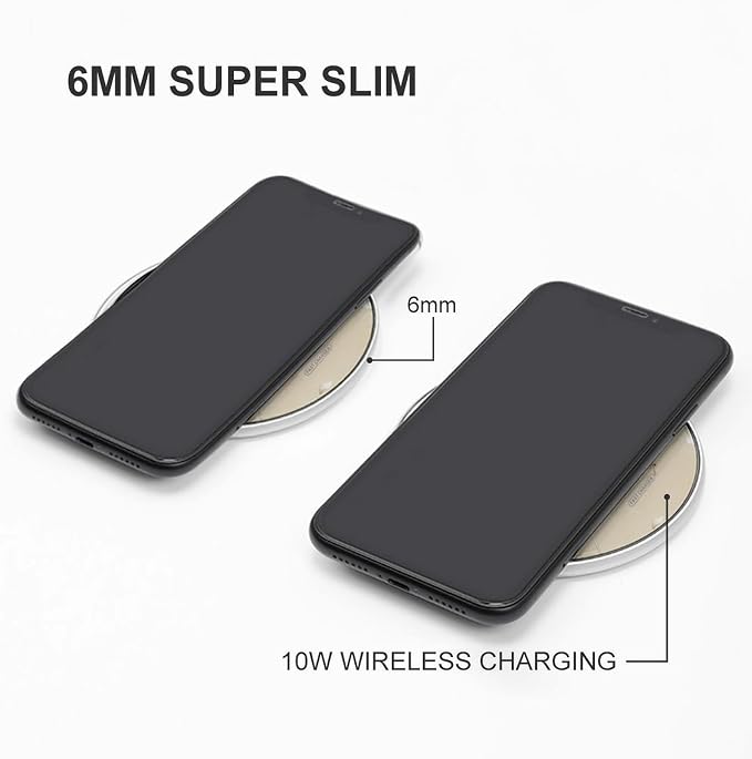 White Feathers Carry Spring Wireless Charger Portable Fast Charging Pad Lightweight Wireless Charging Pad 10W Slim Charging Station for Phone Charger Mat for Travel Home Office Desk