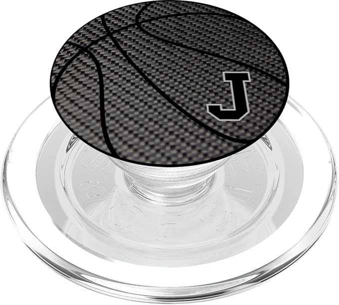 Basketball Letter J Black Phone Stand Initial J for Men PopSockets Adhesive PopGrip