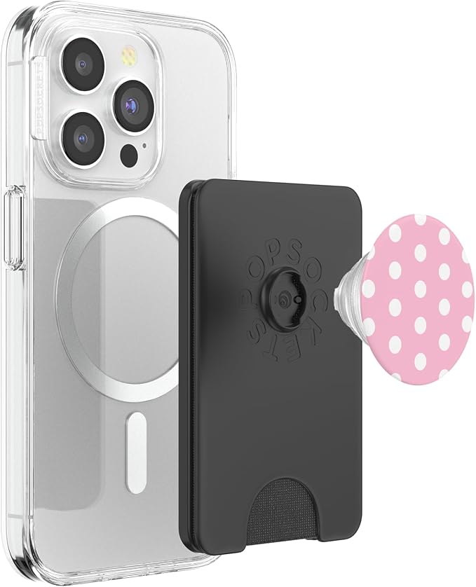 PopSockets Phone Grip - Pink &amp White Polka Dots PopSockets Adhesive PopGrip