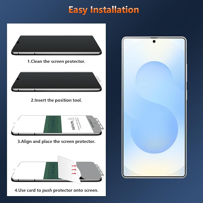 [2+2 Pack] 4 Way 360 ° Matte Privacy Screen Protector for Samsung Galaxy S24 with Camera Lens Protector Fingerprint Sensor Compatible Anti-Glare Full Adhesive Flexible Film (Not Glass)