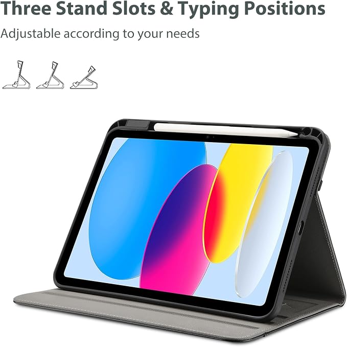 ProCase for iPad A16 11th Generation 11” 2025/iPad 10th Generation 10.9” 2022 with Pencil Holder iPad 11/10 PU Leather Case Business Stand Cover Smart Folio with Hand Strap Front Pocket -Berrypurple