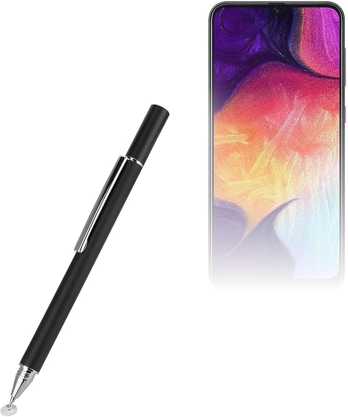 BoxWave Stylus Pen Compatible with Samsung Galaxy A50 - FineTouch Capacitive Stylus Super Precise Stylus Pen - Jet Black