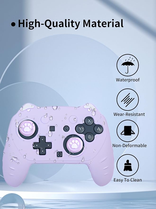 Case for Nintendo Switch 2 Pro ControllerUYRUREL Premium Sillence MaterialShock-Absorbing and Anti Drop Protection Soft Shellwith Stickers and Thumb GripsBlack.