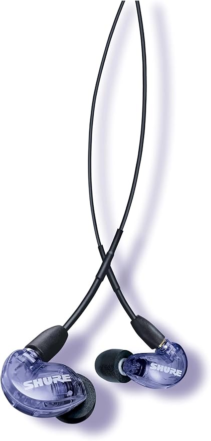 Shure SE215 PRO Sound Isolating Wired Earbuds - Black | Professional in-ear monitors with deep bass single dynamic driver secure fit detachable cable and carrying case