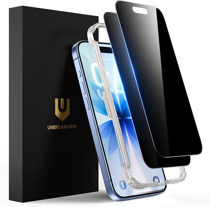 UNBREAKcable 2 Pack Privacy Screen Protector for iPhone 11 Pro Max/Xs Max Shatterproof Tempered Glass [True 28°Anti Spy] [9H Hardness] [Easy Installation] Protector for Apple 6.5