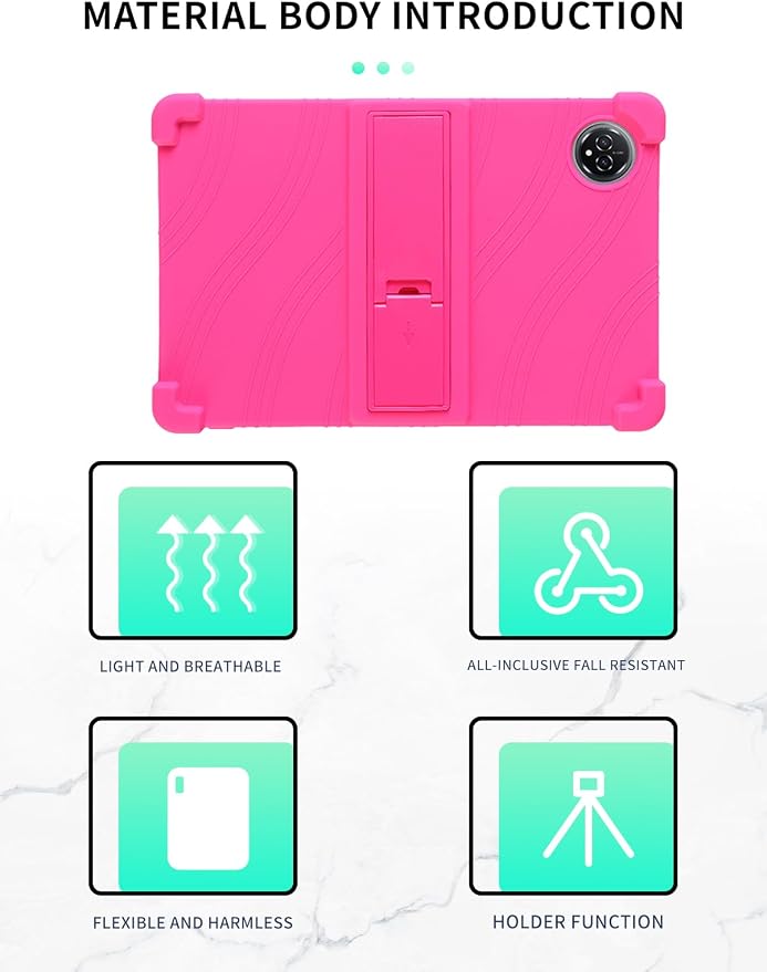 Case for Raemond K80 Tablet 10 Inch Android 15WUNIAK Hollow Back DesignHeat Dissipation Shockproof Lightweight Adjustable Kickstand Silicone Shell&ampKids Friendly Soft CaseBlack