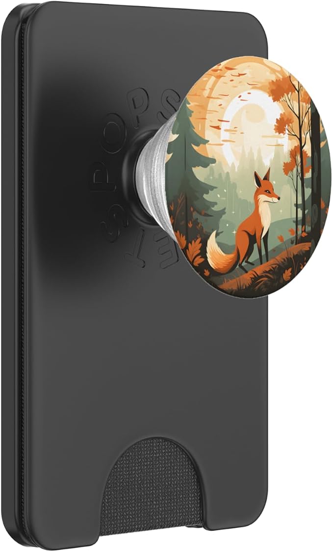 Retro Fox in an Autumn Forest PopSockets Adhesive PopGrip