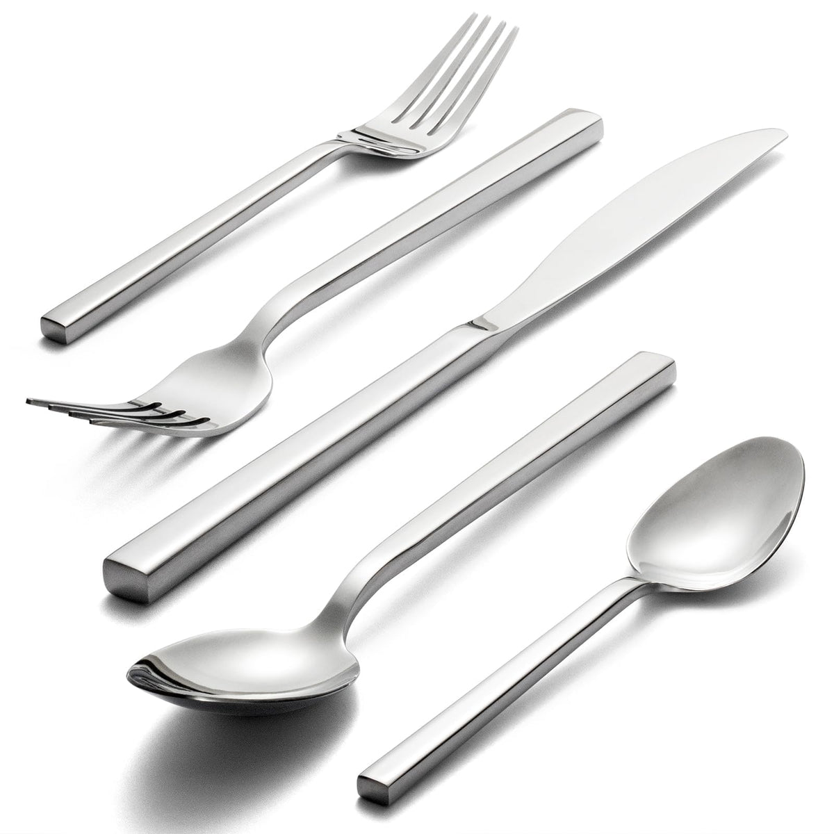 Alata Cube 20-Piece Forged Flatware Set, Service for 4, Mirror Finish