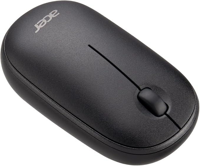 acer Computer Mouse Wireless, 2.4G Slim USB Wireless Mice with USB-A Receiver, 1600 DPI Optical, Laptop Mouse with Plug and Play for Right/Left Handed Users (for Chromebooks, Windows PC & Mac) Black