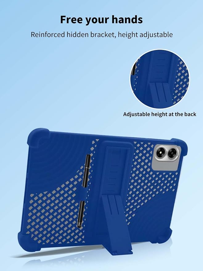 Case for UMIDIGI G1 Tab Tablet 10.1inchNOUKAJU Tablet Protection Case(with Pen)Adjustable BracketSoft SiliconeSilicone Protection Cover for UMIDIGI G1 Tab(Blue)