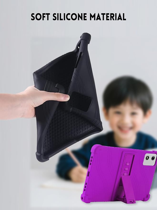 10 Case for SVITOO Tab 10/P10/PL001 Android 15 Tablet (Black) | Soft Silicone Kids Friendly Protective Cover with Adjustable Stand Drop-Proof