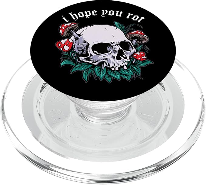 Skull Mushrooms Edgy Alternative Aesthetic E-Girl Goth Witch PopSockets Adhesive PopGrip