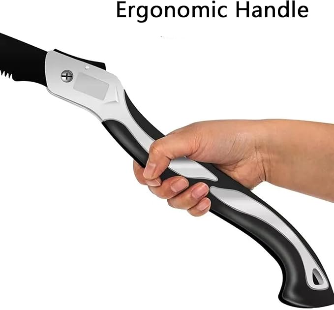 10 Inch Folding Saw, Pruning Hand Saw for Wood Cutting, Garden Pruner with SK5 Curved Blade, Triple- Cut Razor Teeth, Foldable Handsaw for Tree Trimming, Camping, Gardening and Carpentry