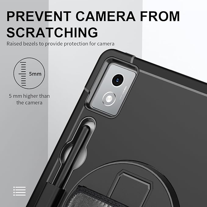 ZenRich Rugged Case for Lenovo Idea Tab Pro 12.7inch,Heavy Duty Shockproof Protective Case w/ [360 Rotating Kickstand] [Hand Strap][Shoulder Belt] for Lenovo Idea Tab Pro 2025 Realease Black