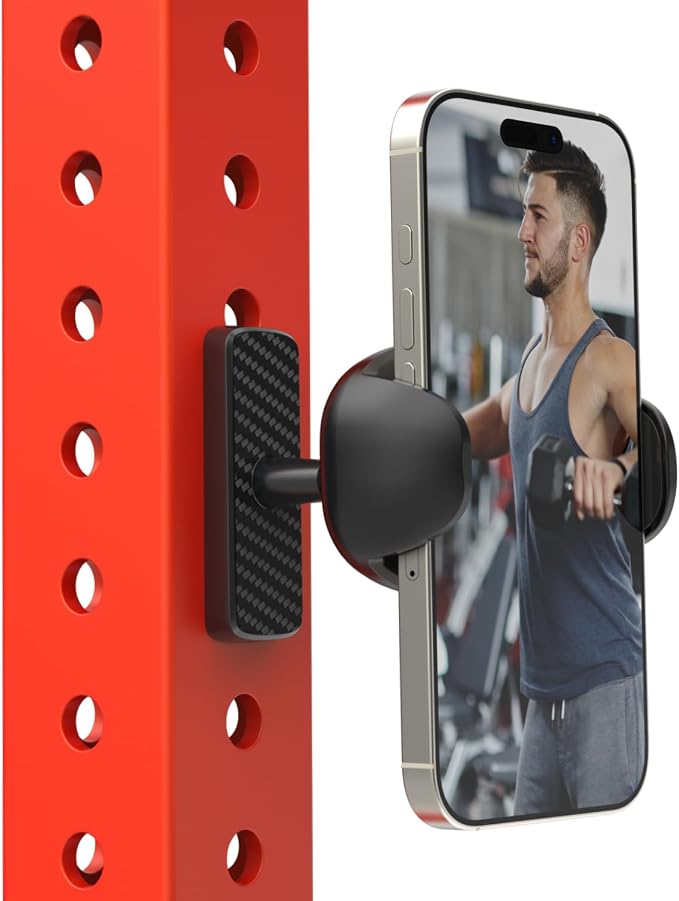 TONDA Gym Magnetic Phone Holder【Strong Magnets】 360 Adjustable Magnetic Phone Mount Phone Tripod Holder Gym Accessories for Women Men Workout Essentials for 4-7 Smartphones