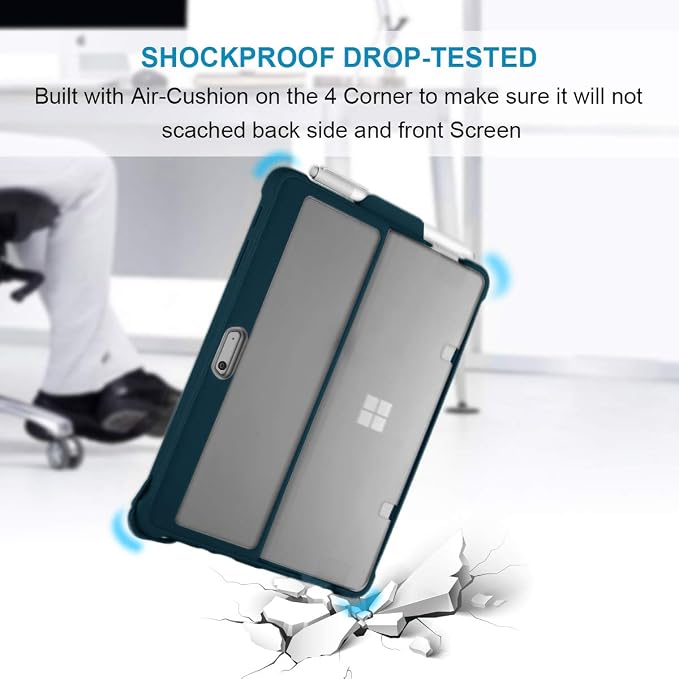 for Surface Go 3 Case Surface Go 2 Case Surface Go Cases Shockproof Rugged Folio Surface Go 3/ Go 2/ Go Protective Cases Cover Compatible with Microsoft Surface Go 2/ Go 3/ Go 10 inch Tablet