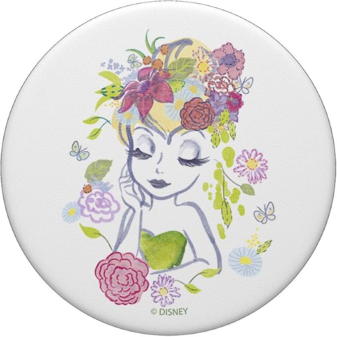 Disney Peter Pan Floral Illustrated Tinkerbell PopSockets Adhesive PopGrip