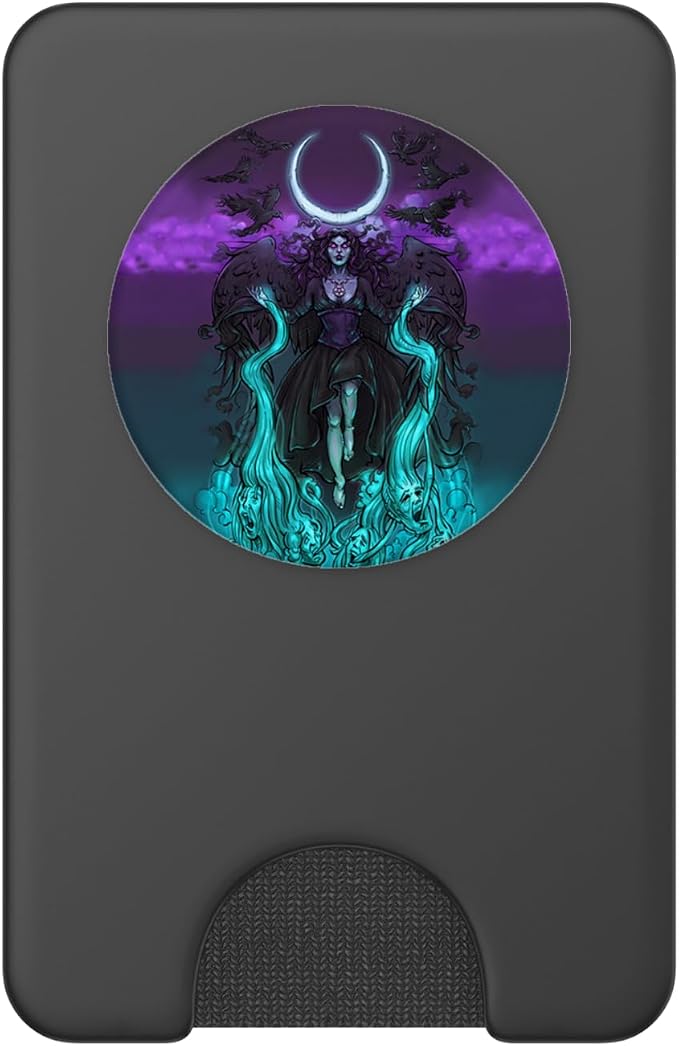 The Morrigan Death Tarot Card Gothic Pagan Witch Triple Moon PopSockets Adhesive PopGrip