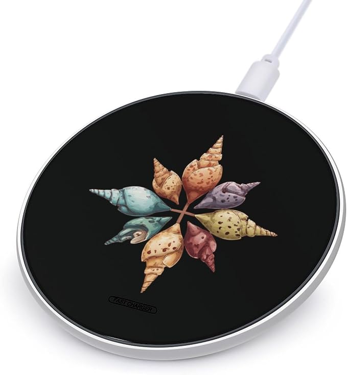 Shell Crosses Wireless Charger SlimWireless Charging Pad Anti-Slip Charger Mat for Men Women